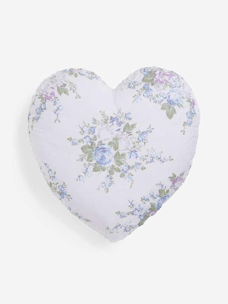 Shabby Chic by Rachel Ashwell® Rose Blossom Aqua Heart Cushion - Image 2 of 4