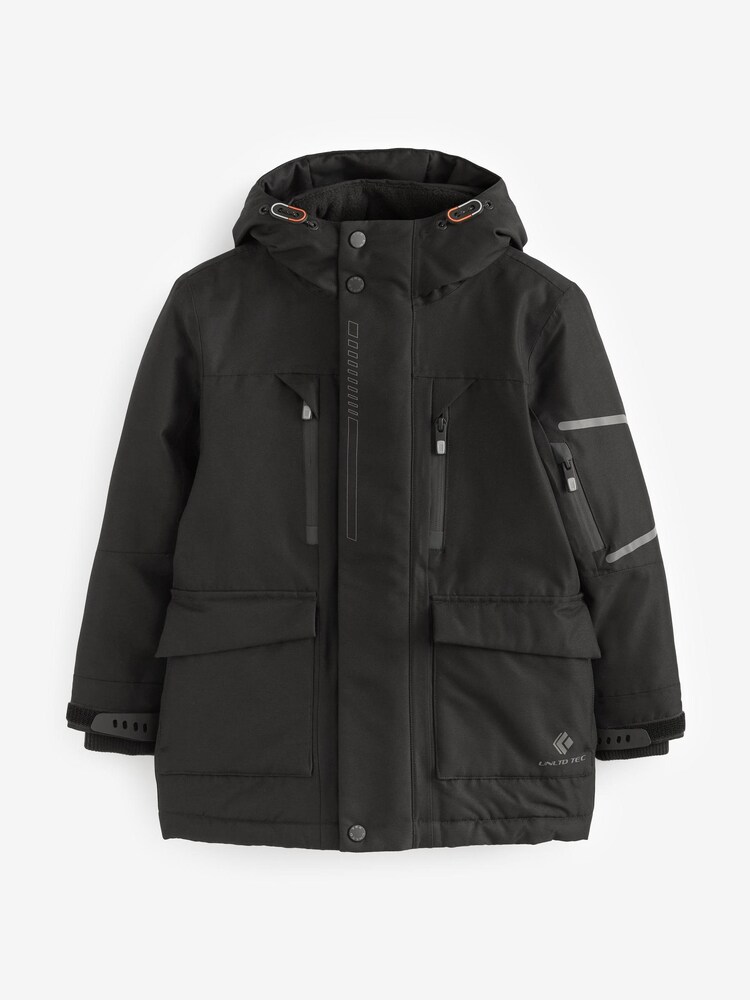 Black Premium Waterproof Warm Wadded Parka (3-17yrs) - Image 1 of 6