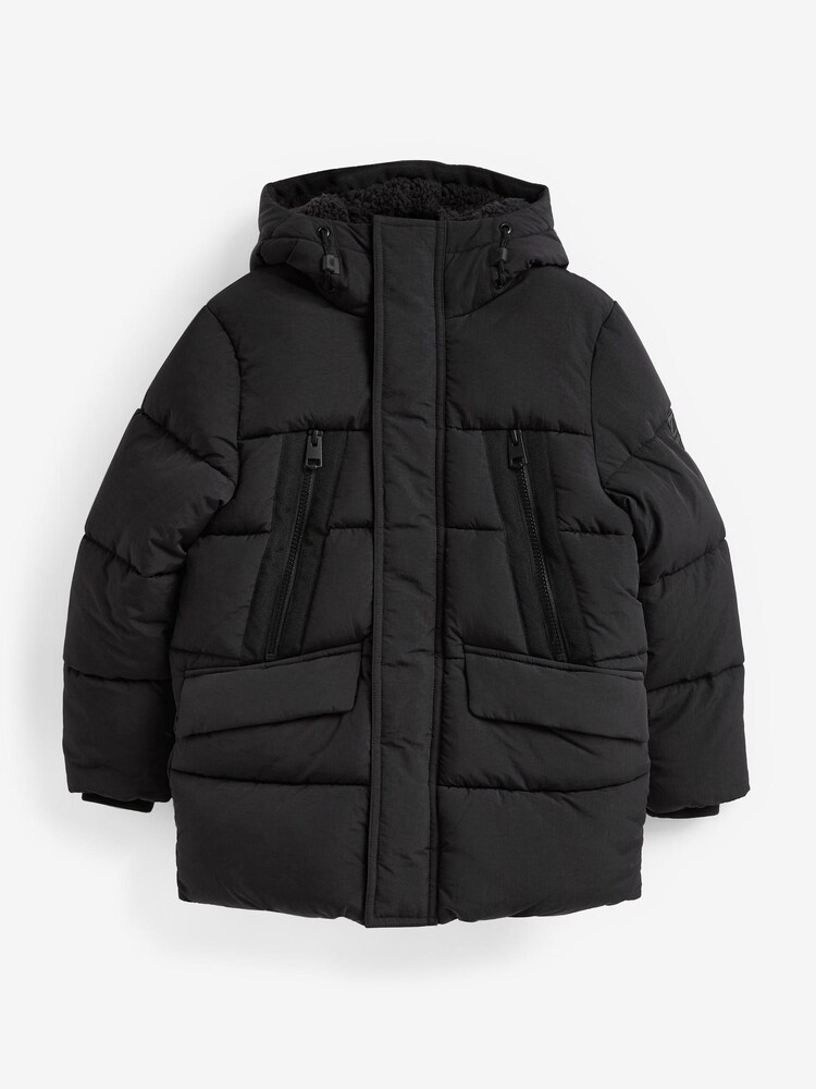 Black Padded Puffer Coat (3-16yrs) - Image 1 of 4