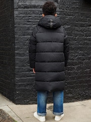 Black Extra Longline Puffer Coat (3-16yrs) - Image 2 of 4