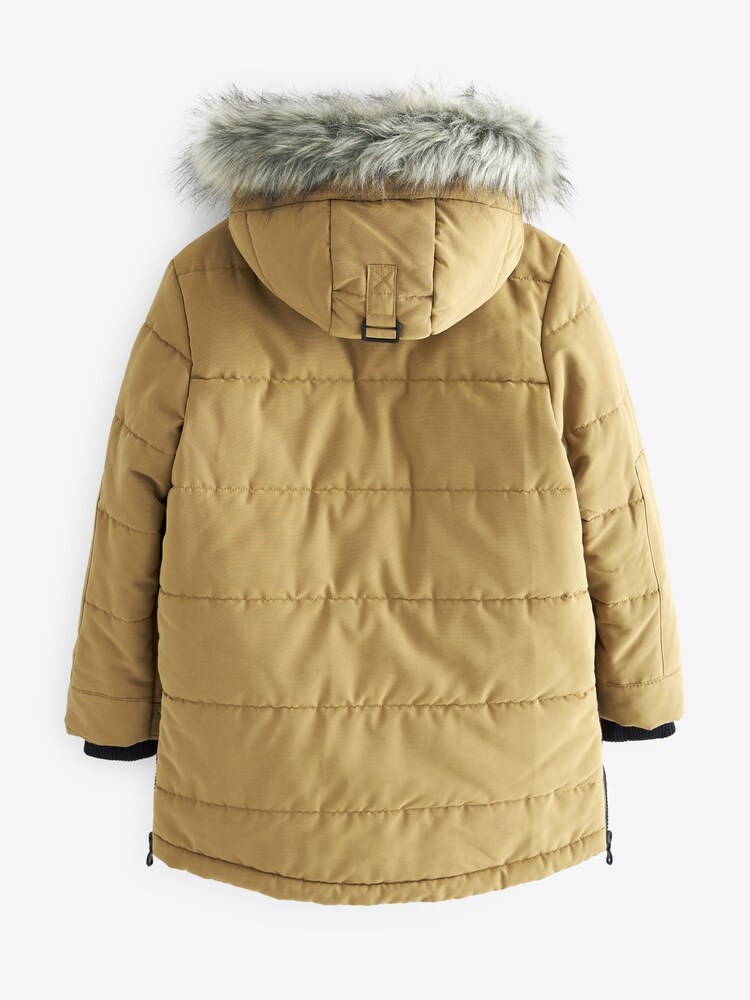 Neutral Padded Parka Coat (3-16yrs) - Image 2 of 6