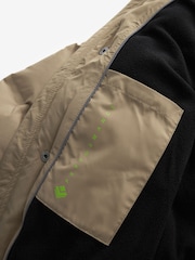 Neutral Stone Fleece Lined Longline Puffer Coat (3-17yrs) - Image 4 of 6