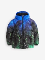 Splat Print Fleece Lined Padded Puffer Coat (3-16yrs) - Image 1 of 3