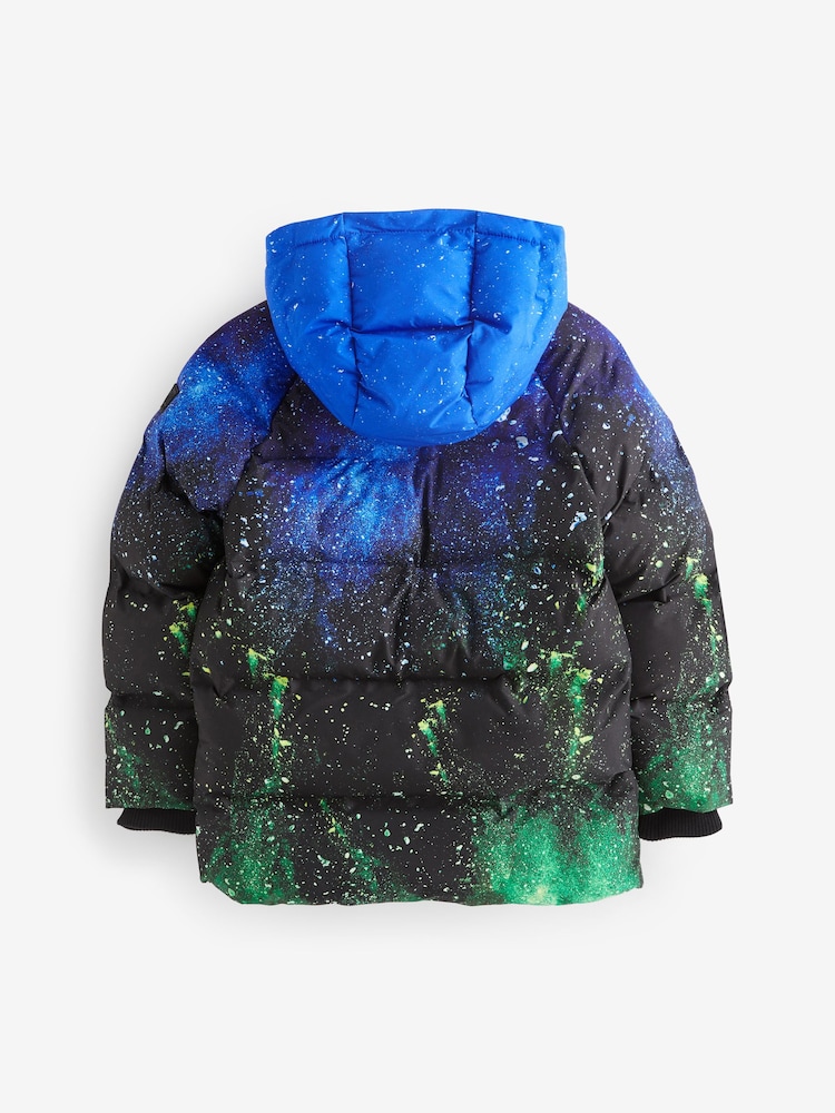 Splat Print Fleece Lined Padded Puffer Coat (3-16yrs) - Image 2 of 3