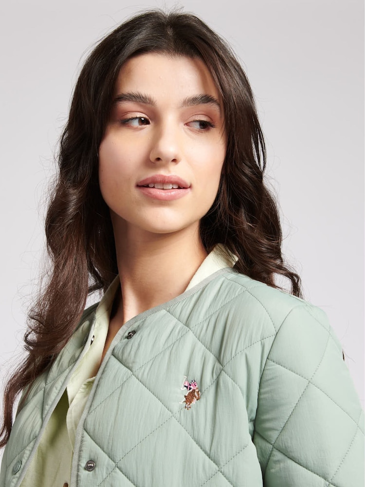 Lekka damska kurtka puchowa U.S. Polo Assn. w kolorze zielonym - Image 3 of 5