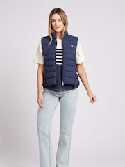 U.S. Polo Assn. Blue Womens Lightweight Puffer Gilet - Image 3 of 6