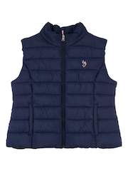 U.S. Polo Assn. Blue Womens Lightweight Puffer Gilet - Image 5 of 6