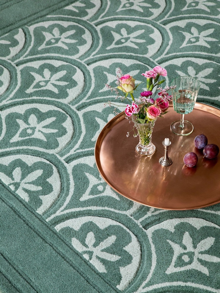Laura Ashley Green Catarina Wool Rug - Image 1 of 4