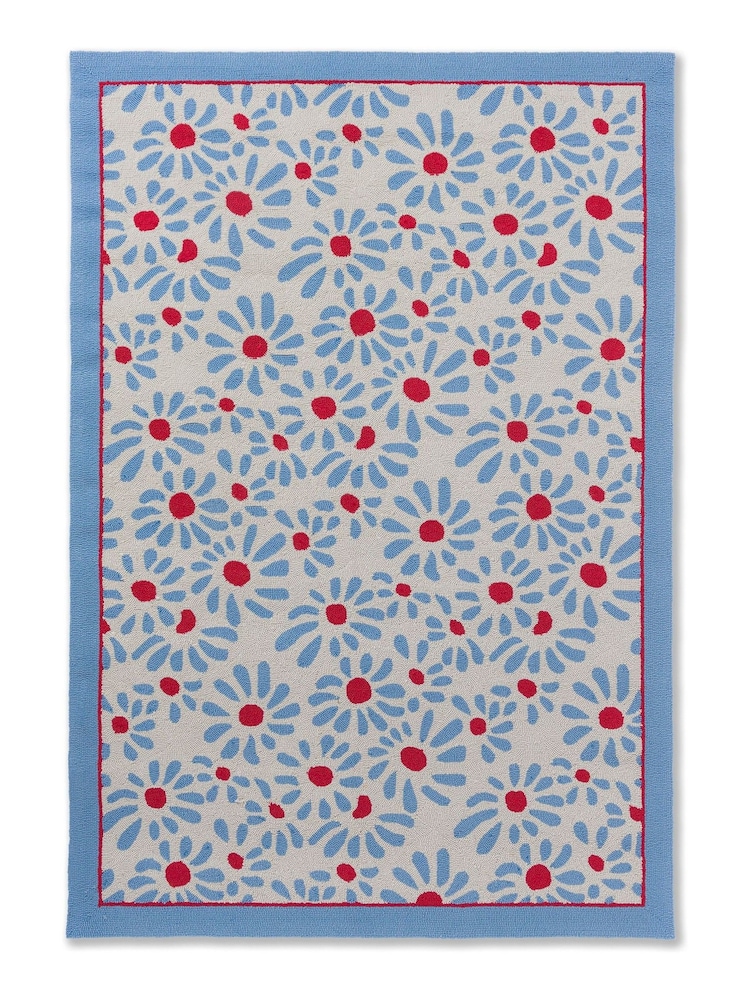 Laura Ashley Blue Porchester Indoor Outdoor Rug - Image 2 of 4