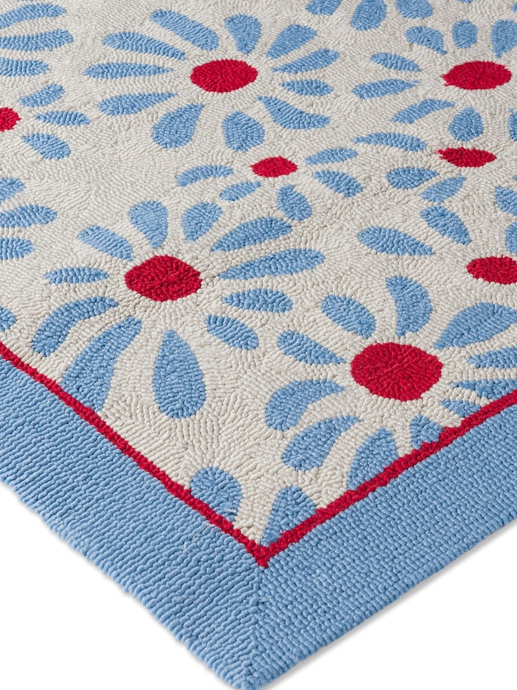 Laura Ashley Blue Porchester Indoor Outdoor Rug - Image 4 of 4