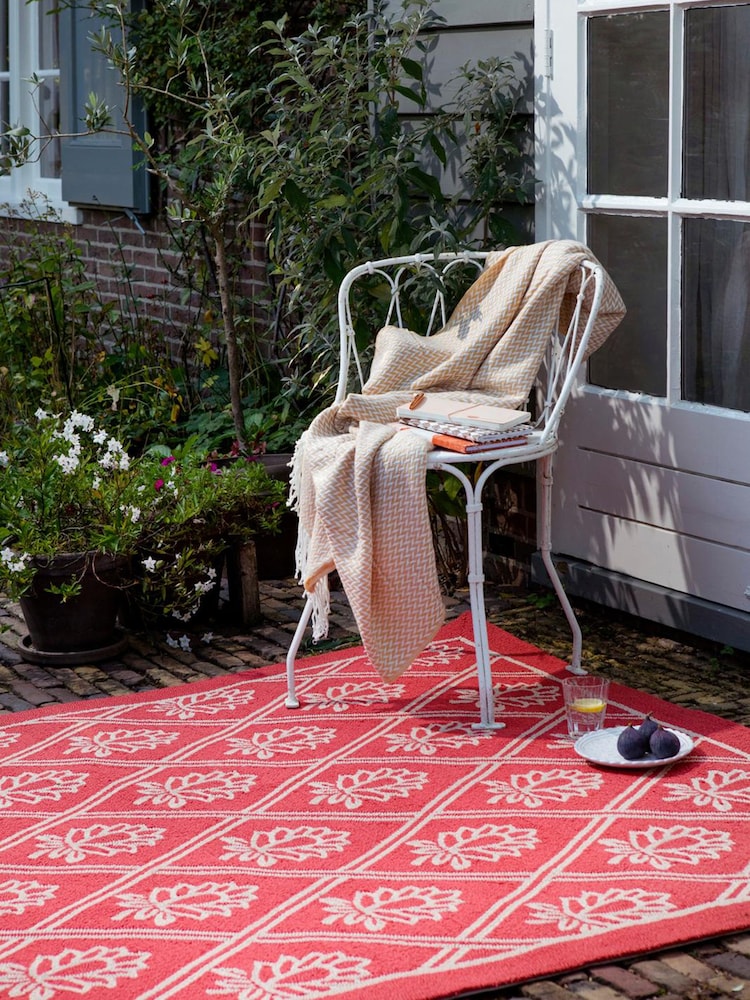Laura Ashley Red Porchester Indoor Outdoor Rug - Image 1 of 4