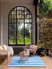 Laura Ashley Blue Lille Indoor Outdoor Rug - Image 1 of 3