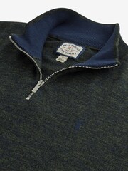 Green Regular Marl Zip Neck Jumper - Image 6 of 7