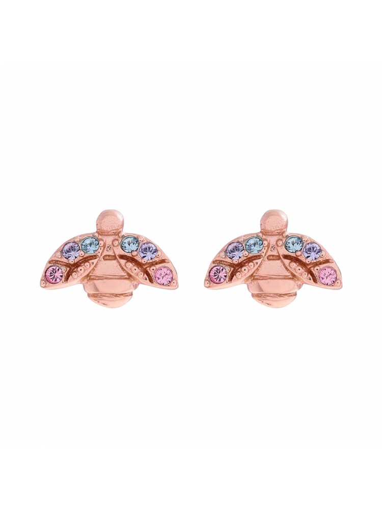 Olivia Burton Ladies Pink Jewellery Rainbow Bee Studs Earrings - Image 1 of 4