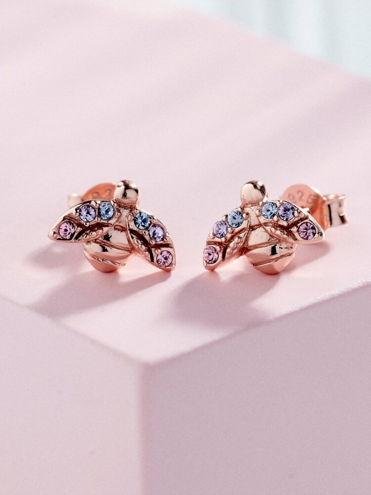 Olivia Burton Ladies Pink Jewellery Rainbow Bee Studs Earrings - Image 2 of 4
