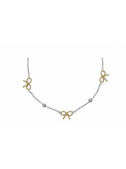 Olivia Burton Ladies Silver Tone Jewellery Vintage Bow & Ball Necklace - Image 1 of 1