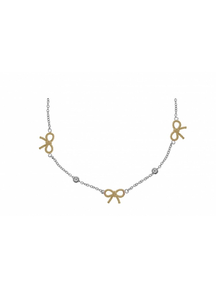 Olivia Burton Ladies Silver Tone Jewellery Vintage Bow & Ball Necklace - Image 1 of 1