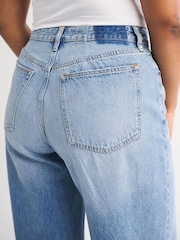 Abercrombie & Fitch Blue Clean Curvy High Rise Wide Leg Denim Jeans - Image 5 of 8