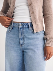 Abercrombie & Fitch Blue Clean Curvy High Rise Wide Leg Denim Jeans - Image 6 of 8