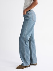 Abercrombie & Fitch Blue 90s Relaxed Tinted Curvy Denim Jeans - Image 6 of 7