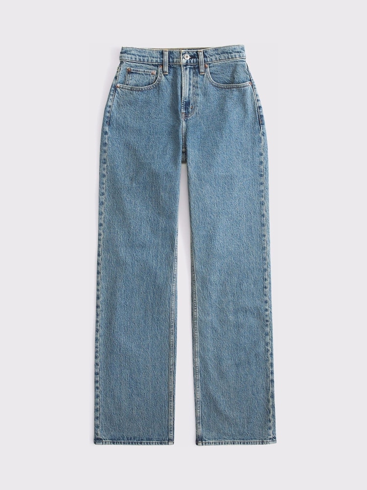 Abercrombie & Fitch Blue 90s Relaxed Tinted Curvy Denim Jeans - Image 7 of 7