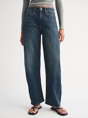 Abercrombie & Fitch High Rise Barrel Denim Jeans - Imaginea 2 din 6