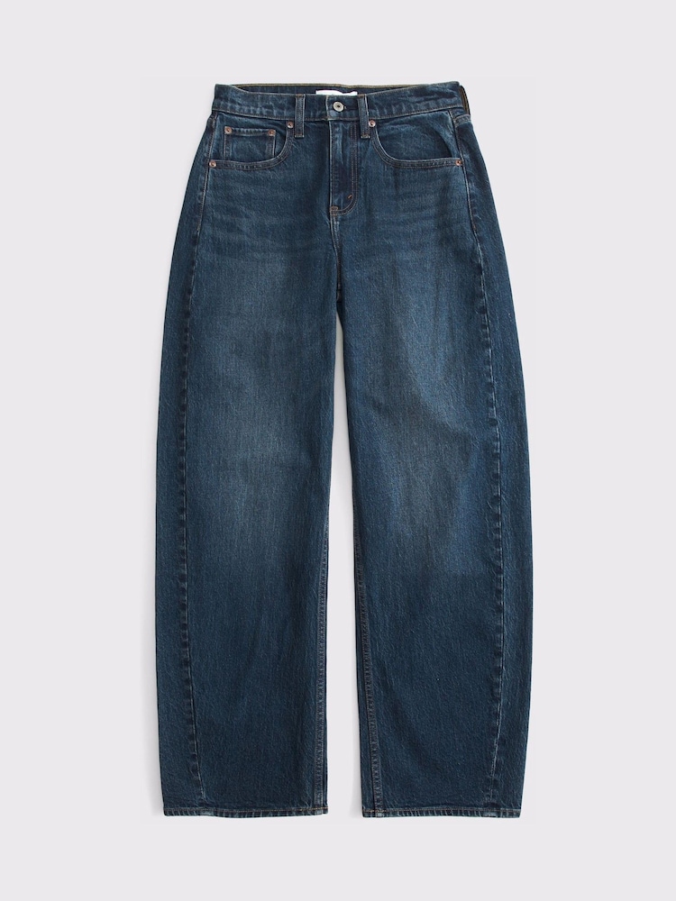 Abercrombie & Fitch High Rise Barrel Denim Jeans - Imaginea 6 din 6