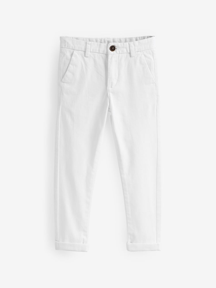 White Skinny Fit Stretch Chino Trousers (3-17yrs) - Image 4 of 5
