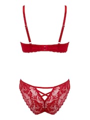 Pour Moi Red For Your Eyes Only Underwire Crotchless Bodies - Image 5 of 5