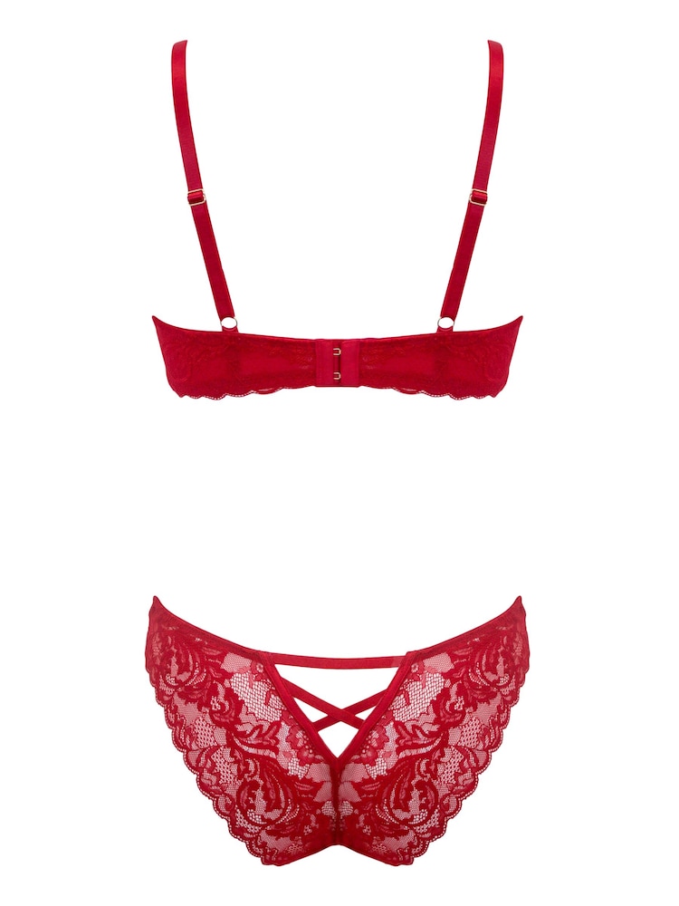 Pour Moi Red For Your Eyes Only Underwire Crotchless Bodies - Image 5 of 5