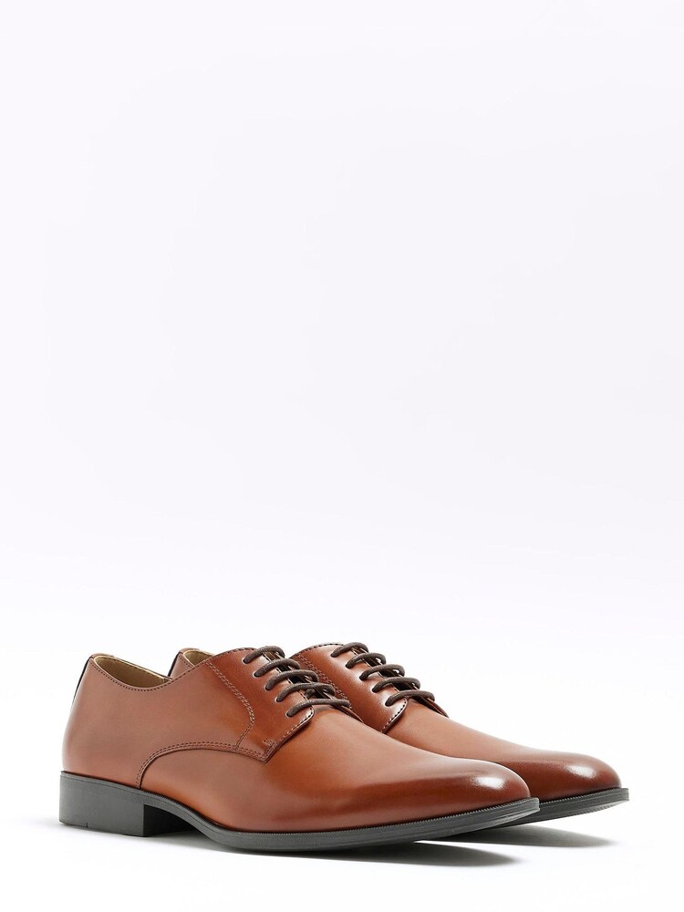 River Island Formal Point Derby Brown Shoes - Image 2 of 4