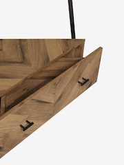 Dark Bronx Ladder Chevron Oak Effect Storage Corner Shelf - Image 6 of 7