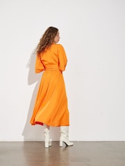 mbyM Orange Wrap Maxi Dress - Image 3 of 5