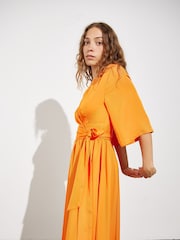 mbyM Orange Wrap Maxi Dress - Image 4 of 5