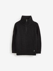 Schwarz - Allzweck-Pullover mit Reißverschluss (3 – 16 Jahre) - Bild 1 von 3