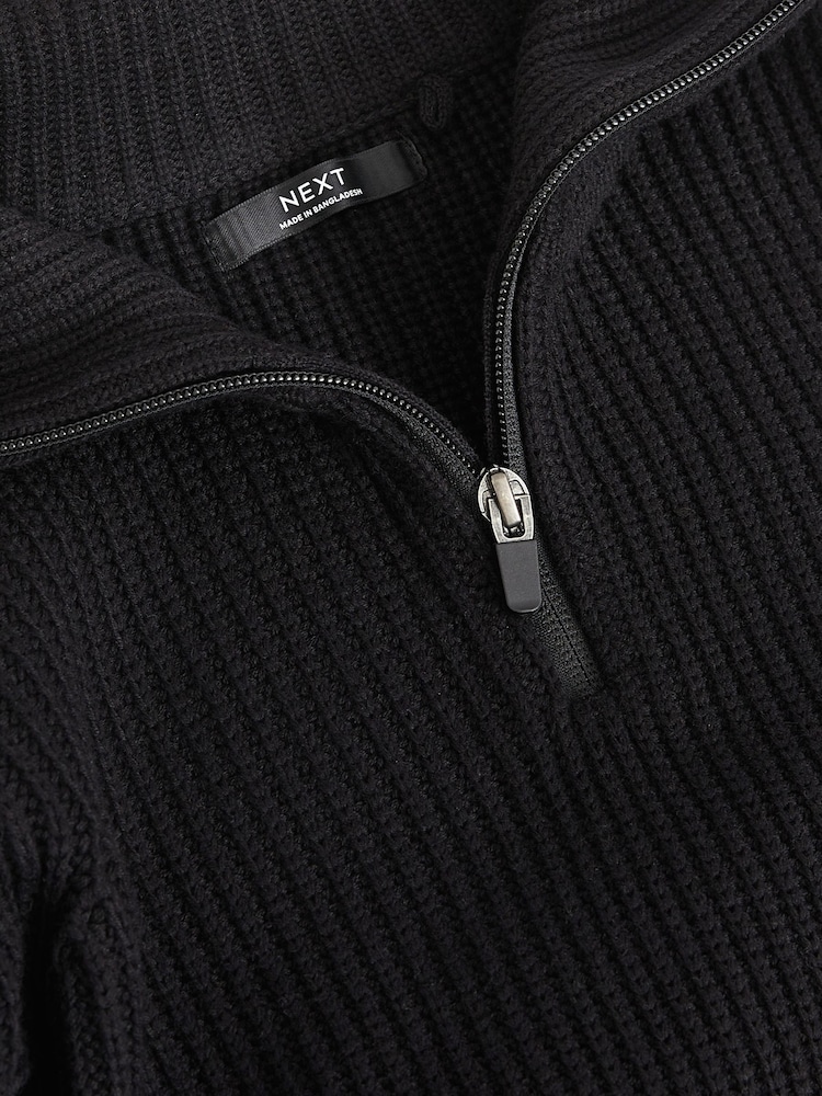Schwarz - Allzweck-Pullover mit Reißverschluss (3 – 16 Jahre) - Bild 3 von 3