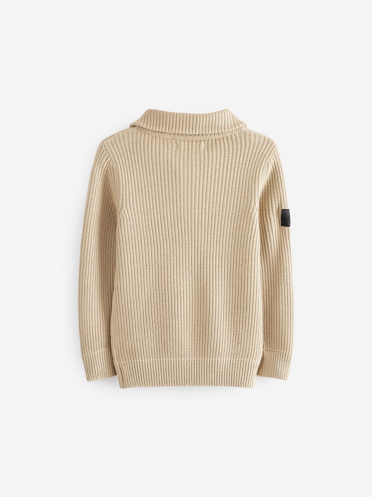 Hellbraun - Allzweck-Pullover mit Reißverschluss (3 – 16 Jahre) - Bild 2 von 4