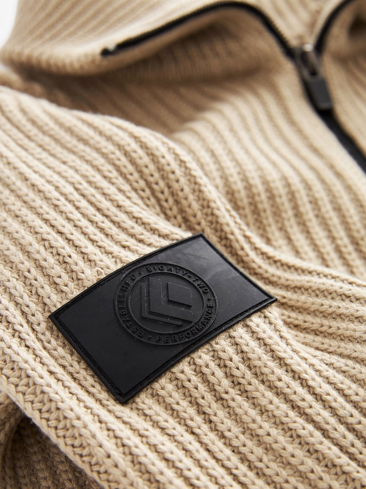 Marron fauve - Pull utilitaire à col zippé (3-16 ans) - Image 3 of 4