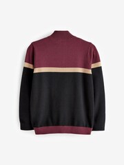 Pflaume/Violett/Farbblockdesign - Polo-Shirt mit Reißverschluss am Trichterkragen (3–16 J.) - Bild 5 von 5