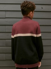 Pflaume/Violett/Farbblockdesign - Polo-Shirt mit Reißverschluss am Trichterkragen (3–16 J.) - Bild 2 von 5