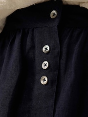 East Blue Liza Linen Button Down A-Line Midi Skirt - Image 4 of 5