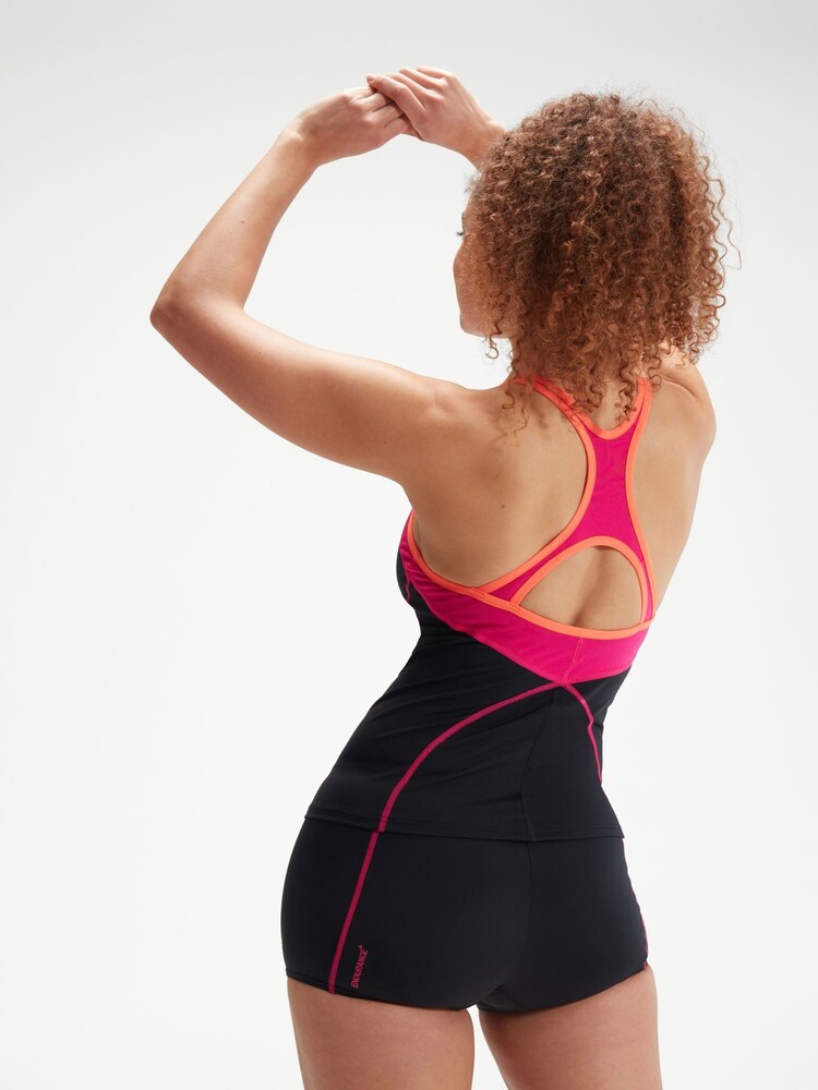 Speedo Black/Pink Panel Tankini - Image 2 of 7