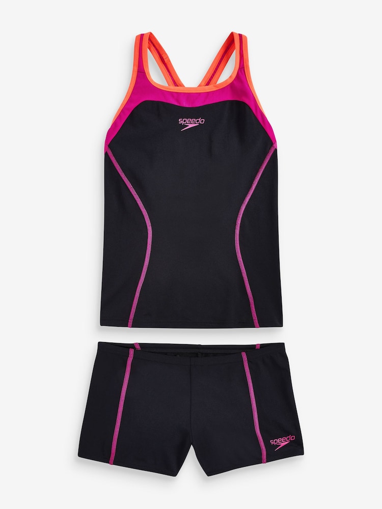 Speedo Black/Pink Panel Tankini - Image 7 of 7