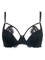 Pour Moi Black India Boudoir Half Padded Underwired Bra - Image 3 of 4