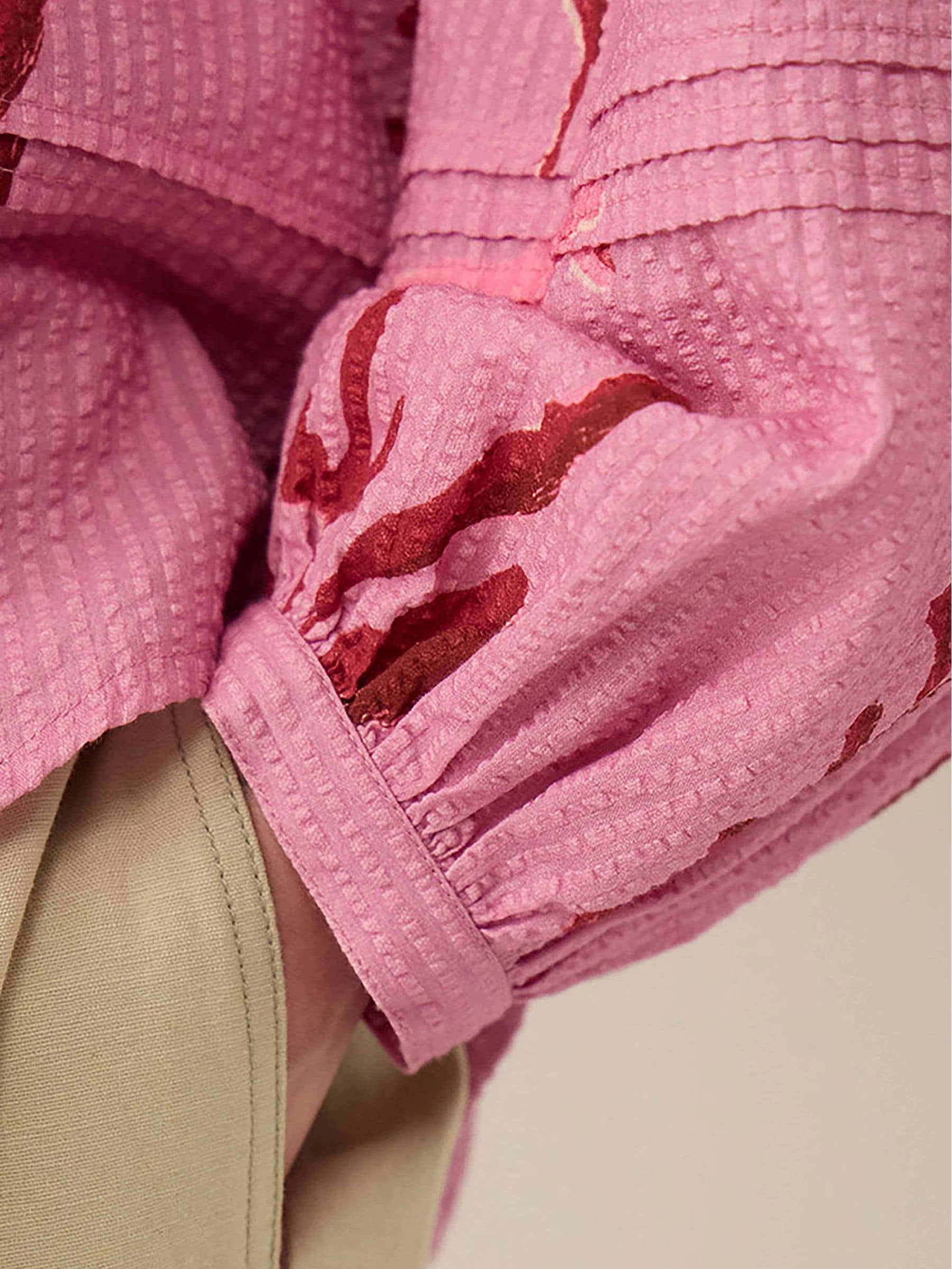 Buy East Purple Maisie Botanical Floral Print Cotton Seersucker