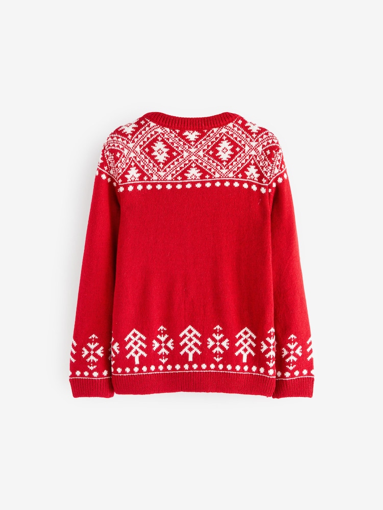 Rot - Weihnachtspullover aus Strick mit Rentier-Norwegermuster (3 M.–16 J.) - Bild 6 von 6 Rot - Weihnachtspullover aus Strick mit Rentier-Norwegermuster (3 M.–16 J.) - Bild 6 von 6