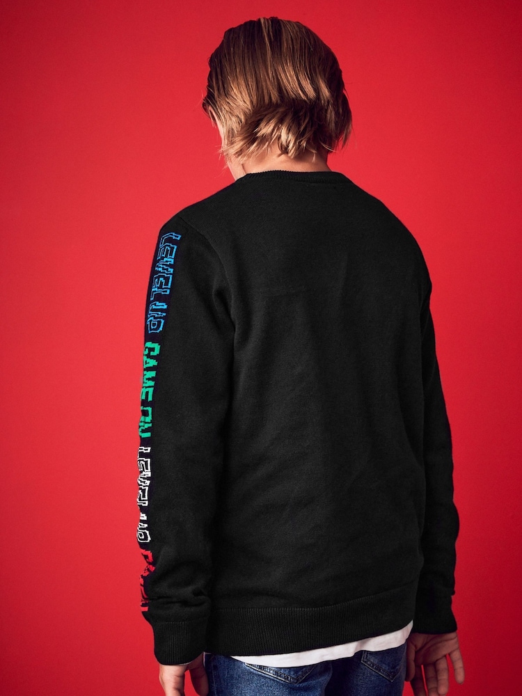 Black Gaming Tree Knitted Christmas Jumper (3-16yrs) - Image 2 of 7