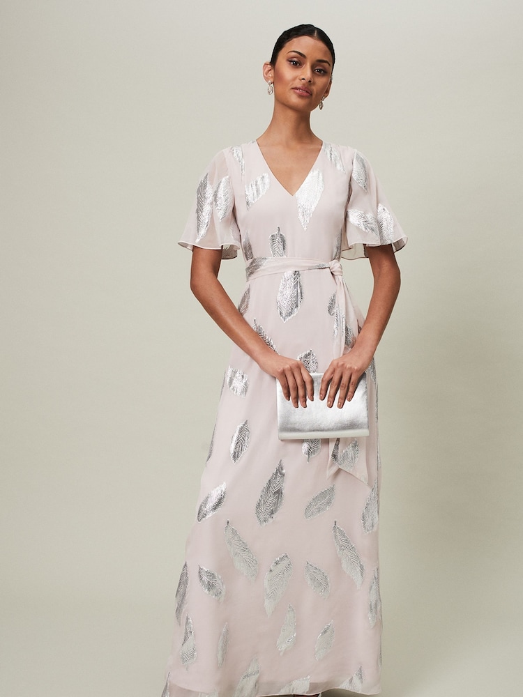 Phase Eight Purple Larah Feather Jacquard Maxi Dress - Image 1 of 6 Phase Eight Purple Larah Feather Jacquard Maxi Dress - Image 1 of 6