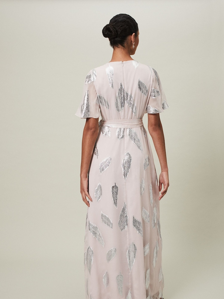 Phase Eight Purple Larah Feather Jacquard Maxi Dress - Image 2 of 6 Phase Eight Purple Larah Feather Jacquard Maxi Dress - Image 2 of 6