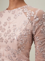 Phase Eight Pink Natalya Sequin Floral Maxi Dress - Image 5 of 6